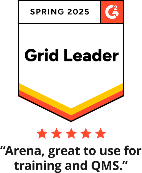 Graphic-G2 Spring 2025 Leader “Arena, great to use fortraining and QMS.”